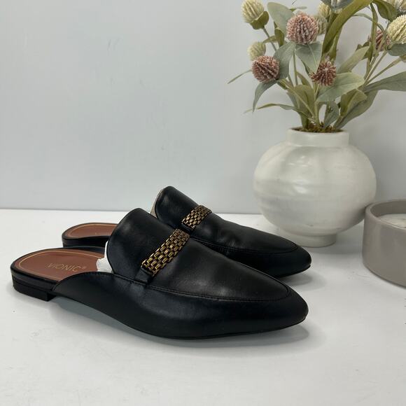 Vionic Starling Leather Slip-On Mule Arch Support Black I6985L3003 Women 7.5M - Picture 1 of 9